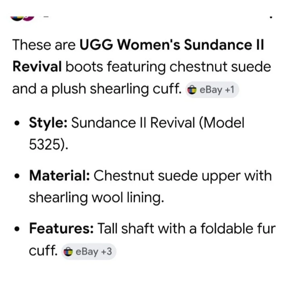 UGG Australia Women's Sundance II Revival Winter Chestnut Boots 9 W Sheepskin